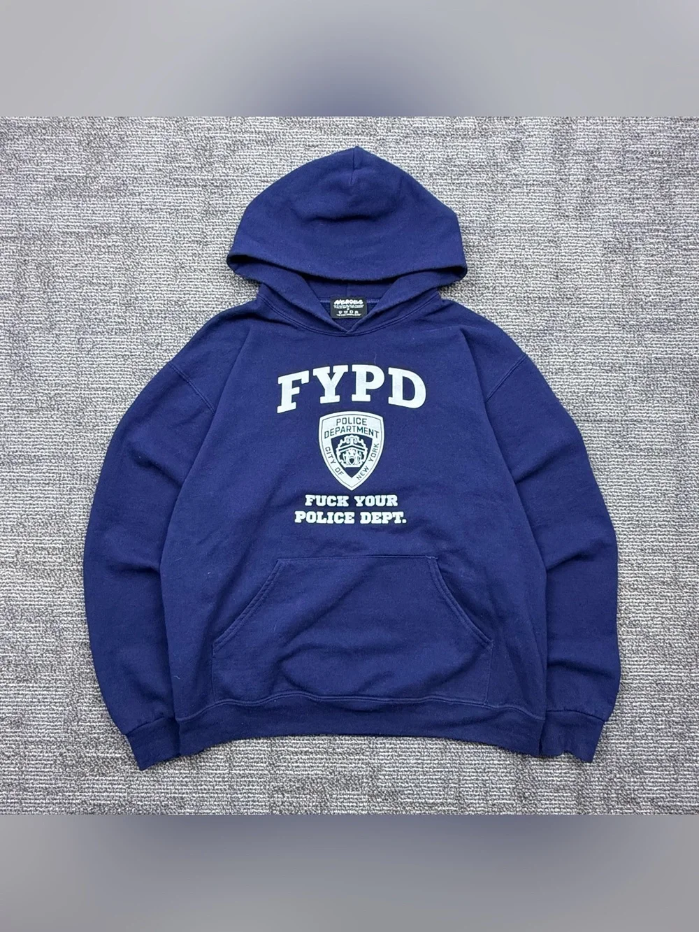 Graphic Navy Zip-Up Hoodie with FYPD Crest